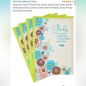 Brand New Never Opened Hallmark Thank you Cards Pack of 4 With Envelopes